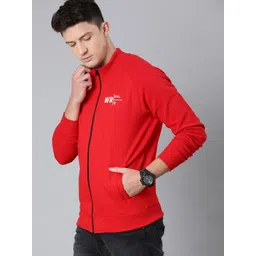WROGN Men Red Solid Sweatshirt image 3