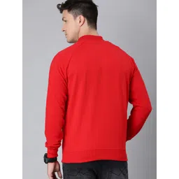 WROGN Men Red Solid Sweatshirt image 4
