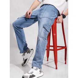 WROGN Men Relaxed Carrot Fit Heavy Fade Stretchable Jeans-picture-23