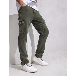 WROGN Men Relaxed Fit Stretchable Cargo Style Jeans-image-41