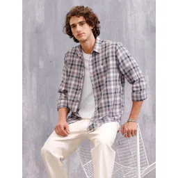 WROGN Men Slim Fit Checked Spread Collar Pure Cotton Casual Shirt-picture-27