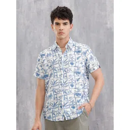 WROGN Men Slim Fit Floral Printed Spread Collar Casual Shirt-picture-10