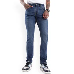 WROGN Men Slim Fit Low Distress Light Fade Jeans-picture-23