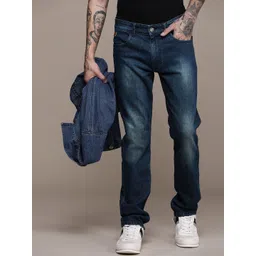 WROGN Men Straight Fit Light Fade Stretchable Mid-Rise Jeans-picture-13