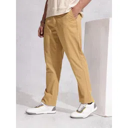 WROGN Men Straight Fit Pure Cotton Chinos Trousers-picture-15