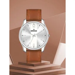 WROGN Men Textured Dial & Toned Leather Straps Analogue Watch WR-6602-Silver-picture-10