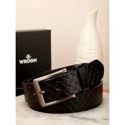 WROGN Men Textured Wide Leather Belt-picture-14