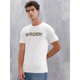 WROGN Men Typography Printed Round Neck Cotton Slim Fit T-shirt-picture-14