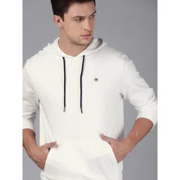 WROGN Men White Solid Hooded Sweatshirt-picture-14
