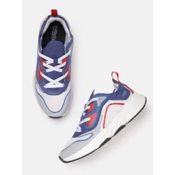 WROGN Men Woven Design Round-Toe Everyday Sneakers with Colourblocked Detail-picture-13