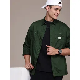 WROGN Oversized Drop-Shoulder Sleeves Pure Cotton Casual Shirt-picture-14