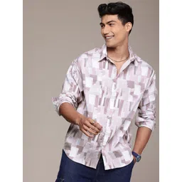 WROGN Oversized Fit Abstract Printed Opaque Casual Shirt-picture-22