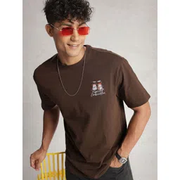 WROGN Oversized Fit Graphic Printed Pure Cotton T-shirt-picture-34