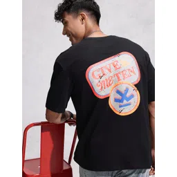 WROGN Oversized Fit Graphic Printed Pure Cotton T-shirt-picture-37