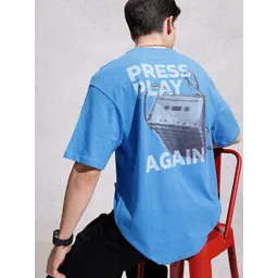 WROGN Oversized Fit Graphic Printed Pure Cotton T-shirt-picture-25