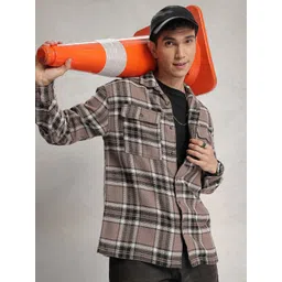 WROGN Oversized Fit Opaque Checked Casual Shirt-picture-14