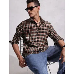 WROGN Oversized Fit Opaque Checked Pure Cotton Shirt-picture-13