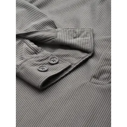 WROGN Oversized Fit Opaque Striped Casual Shirt image 3