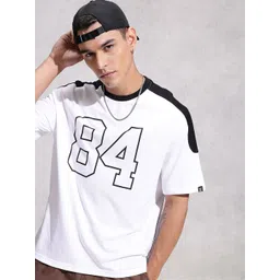 WROGN Oversized Fit Varsity Printed Pure Cotton T-shirt-picture-25