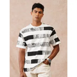 WROGN Printed Pure Cotton Short Sleeves Round Neck Slim Fit T-shirt-picture-37