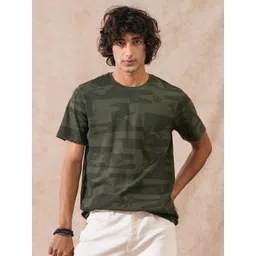 WROGN Printed Pure Cotton Short Sleeves Round Neck Slim Fit T-shirt-picture-41