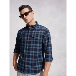 WROGN Pure Cotton Comfort Fit Checked Casual Shirt-picture-10