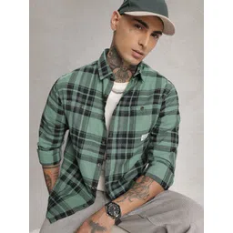 WROGN Pure Cotton Comfort Fit Checked Casual Shirt image 1