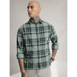WROGN Pure Cotton Comfort Fit Checked Casual Shirt image 4