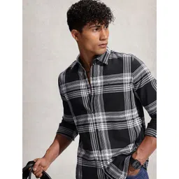 WROGN Pure Cotton Opaque Tartan Checked Casual Shirt-picture-27