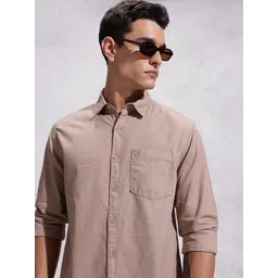 WROGN Pure Cotton Self Design Comfort Fit Textured Shirt-picture-38