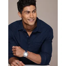 WROGN Pure Cotton Self Design Textured Comfort Opaque Casual Shirt-picture-12