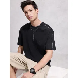 WROGN Pure Cotton Typography Printed Oversized T-shirt-picture-22