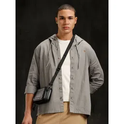 WROGN Relaxed Fit Hooded Neck Comfort Cotton Shirt-picture-23