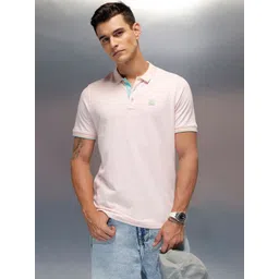 WROGN Short Sleeves Brand Logo Relaxed Fit Pure Cotton Polo Collar T-shirt-image-7