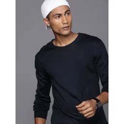 WROGN Solid Slim Fit Full Sleeves Pullover Sweaters-picture-27