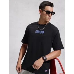 WROGN Typography Printed Drop-Shoulder Pure Cotton Oversized T-shirt-picture-27