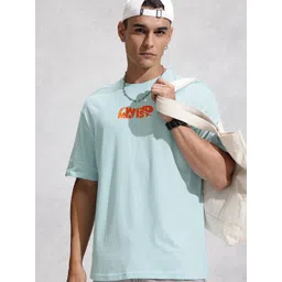 WROGN Typography Printed Drop-Shoulder Pure Cotton Oversized T-shirt-picture-23