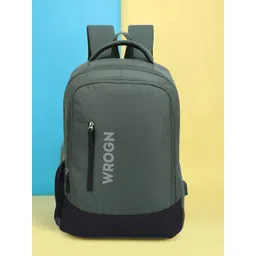 WROGN Unisex Colourblocked 16 Inch Laptop Backpack with USB Charging Port-picture-28