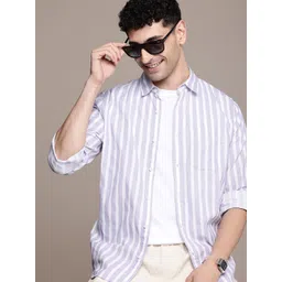 WROGN Vertical Stripes Pure Cotton Casual Shirt-picture-13