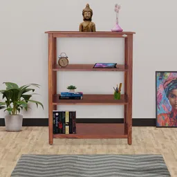Solid Sheesham Wood Book Shelf For Study Room/ Library | Solid Wood Open Book Shelf-image-35