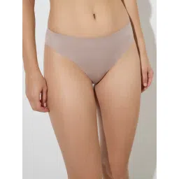 Wunderlove by Westside Beige Invisible Hi-Leg Cotton Brief-picture-35