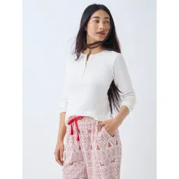 Wunderlove by Westside Off-White Ribbed Cotton-Blend Top-picture-18