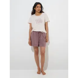 Wunderlove by Westside Off-White Text Printed Cotton T-Shirt image 3