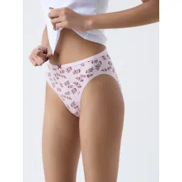 Wunderlove by Westside Pink Hi-Leg Cotton-Blend Briefs - Pack of 3-picture-31