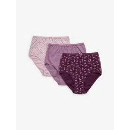 Wunderlove by Westside Violet Full Cotton-Blend Briefs - Pack of 3-picture-28