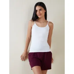 Wunderlove by Westside White Solid Cotton-Blend Camisole Pack of 2-picture-21