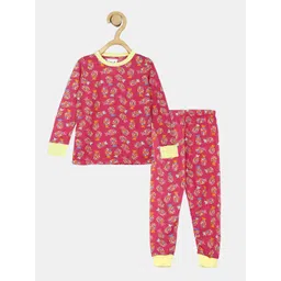 Wyld Sprog Kids Rose & Blue Printed Night suit-picture-52