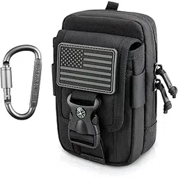 WYNEX Tactical Compass Phone Pouch, Large Molle Smartphone Holster Case Double Capacity Small Utility EDC Pouch with Compass Buckle and Carabiner-picture-48