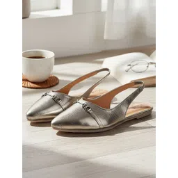 WZAYA Women Textured Metallic Mules Flats-picture-25