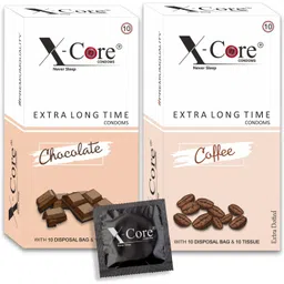 x-core dotted condoms- 20 pcs flavored condoms, with 20 pcs. DISPOSAL POUCHES & 20 pcs. TISSUE PAPERS, Free of chemicals like paraben, Flavors-(chocolate & coffee), 2×10's box= 20 PCS. Condom-picture-11
